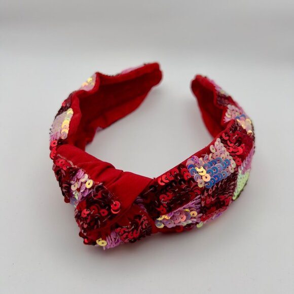 Valentine's Day Red Sequin knotted Sequin Headbands Gift for her - Picture 3 of 4
